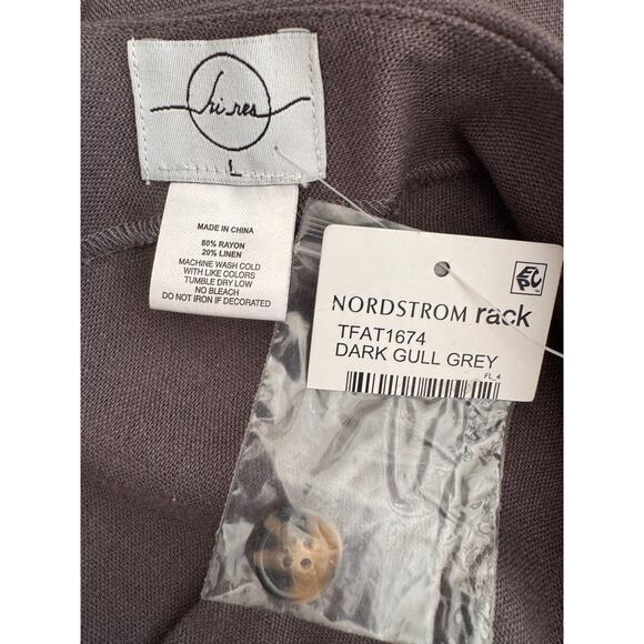 NEW HI RES Brown Linen Blend V-Neck One-Piece Romper Size L - Picture 3 of 3